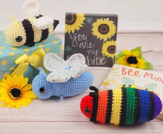 Amigurumi Bug Buddies: Crochet Pattern for Caterpillar, Bee and Butterfly