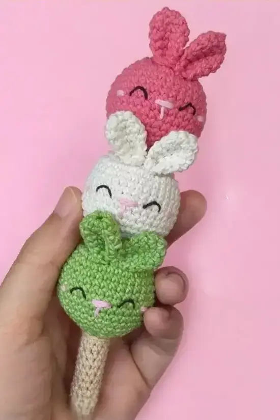 Triple Bunny Dango Free Crochet Pattern