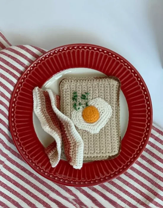 Eggs with Bacon Free Crochet Pattern
