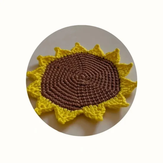 Sunflower Coaster Free Crochet Pattern