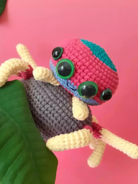 Cute Jumping Spider Free Crochet Pattern