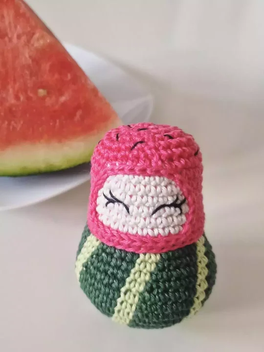 Whimsical Watermelon Matryoshka Free Crochet Pattern