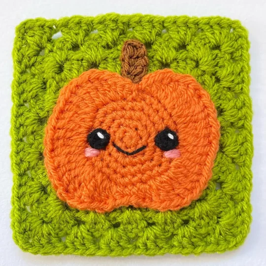 Charming Pumpkin Applique Free Crochet Pattern