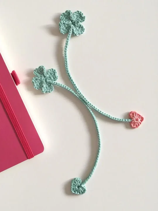Charming Clover Bookmark Free Crochet Pattern