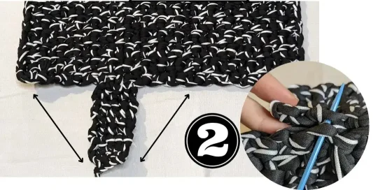 Black & White Crochet Bag panels