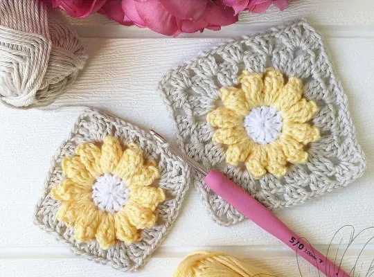 Daisy Granny Square Crochet Pattern